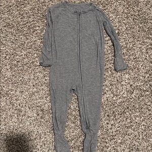 Little sleepies Heather Grey Ribbed convertible footie